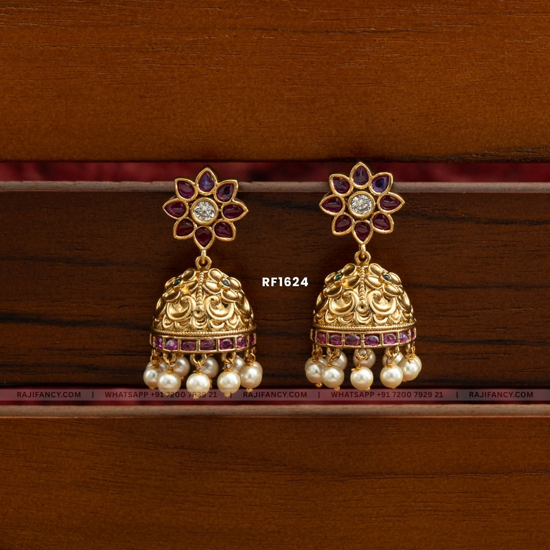 Antique Ruby Jhumka