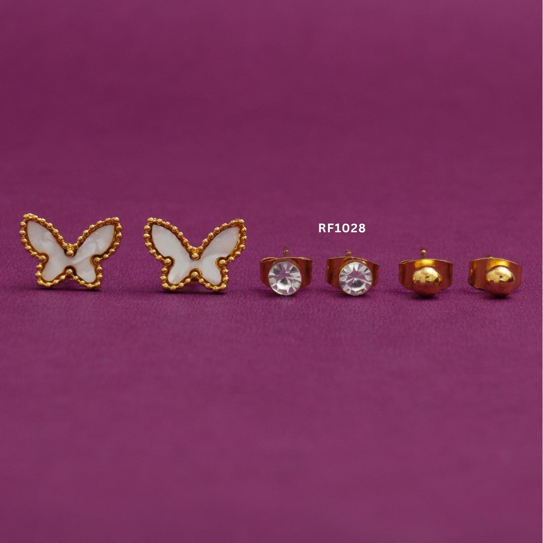 Butterfly White Stud