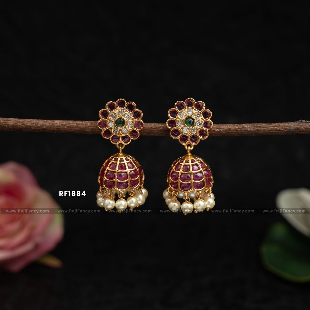 Floral Kemp Jhumka RF1884