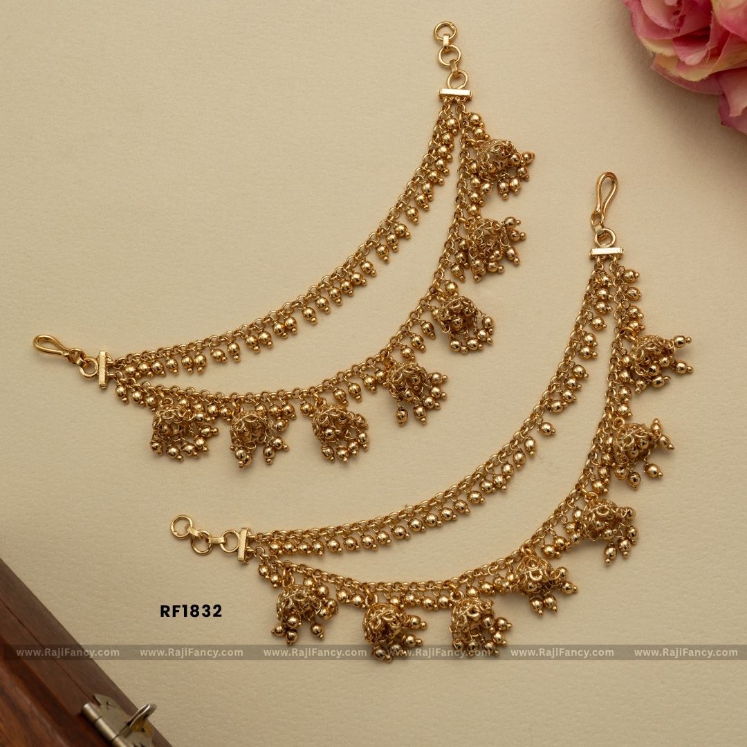 Golden Jhumki Earchain RF1832