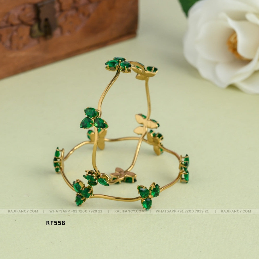 Green Petal Bangle