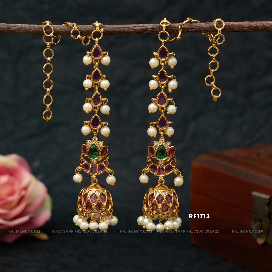 Lotus Earchain Jhumka RF1713