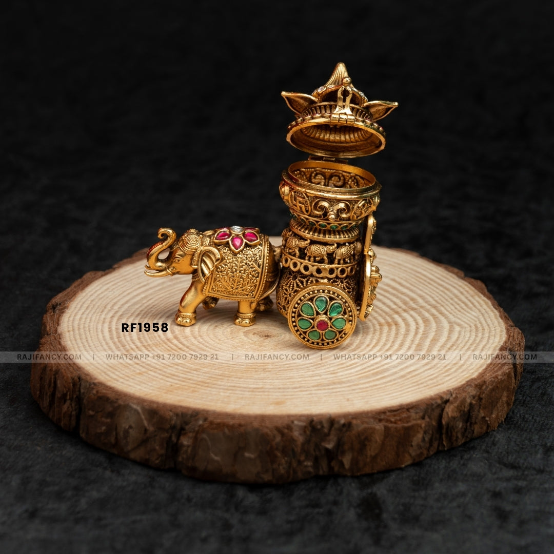 Hanuman & Elephant Kumkum Box RF1958