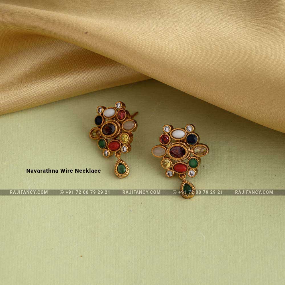 நவரத்தின கம்பி நெக்லஸ்