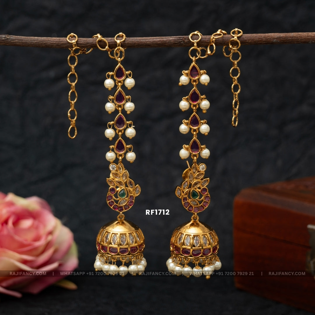 Peacock Earchain Jhumka RF1712