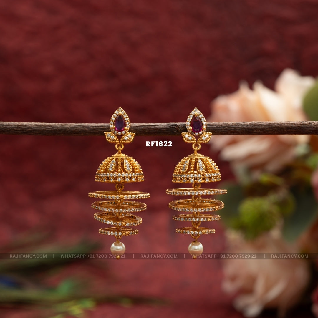 Ruby Solitaire Jhumka