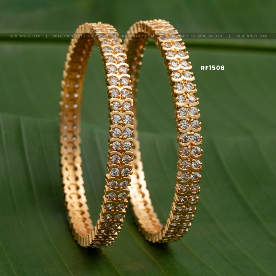 Twin-Row White Bangle