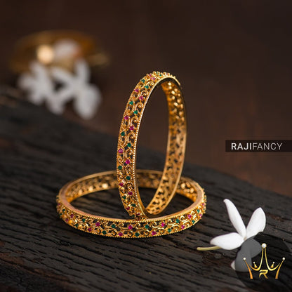 Floral Multi Stone Bangle