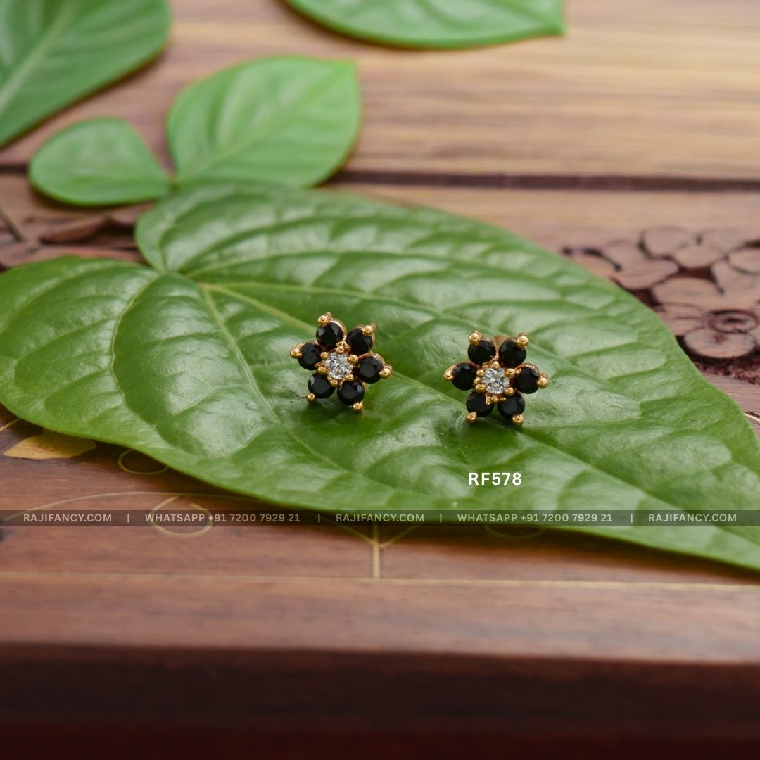 7 Stone Flower Black