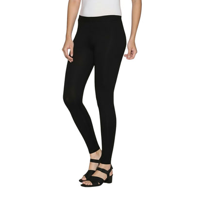 Ankle Cut Cotton Leggings Black
