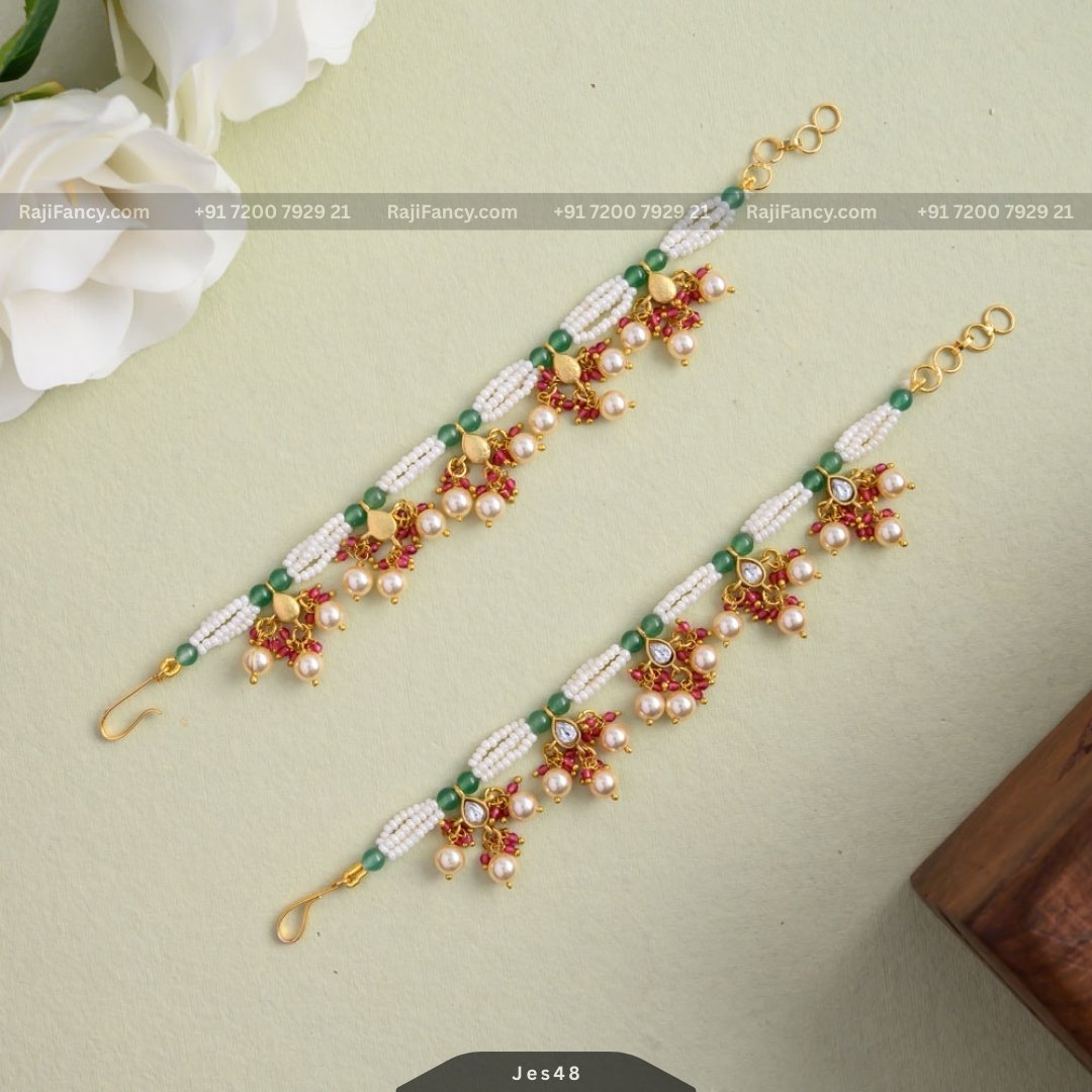 Chandra Beaded Ear Chain