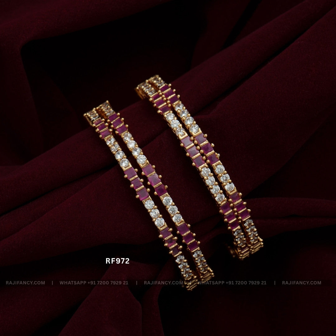 Crimson Grid Bangles