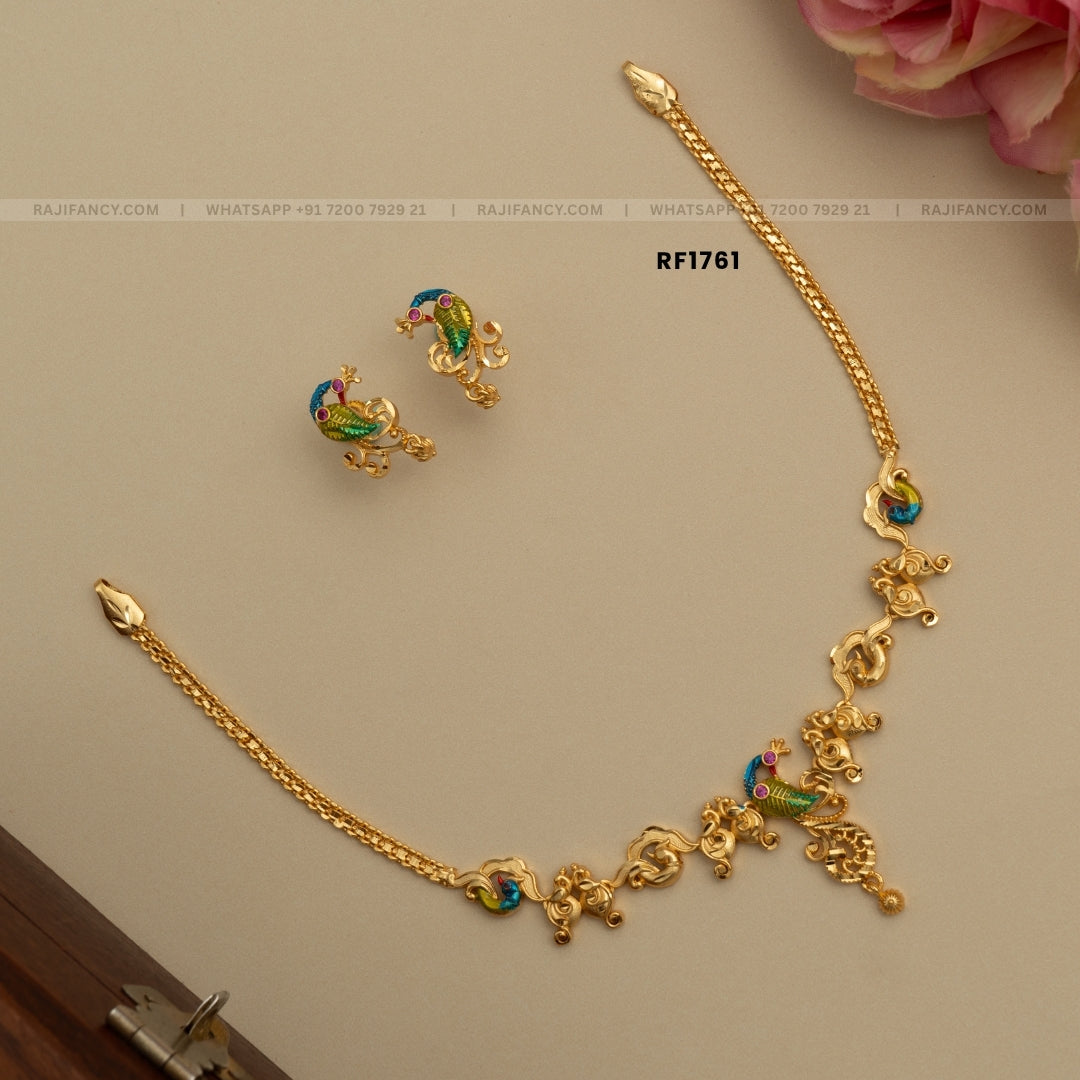Golden Peacock Necklace RF1761