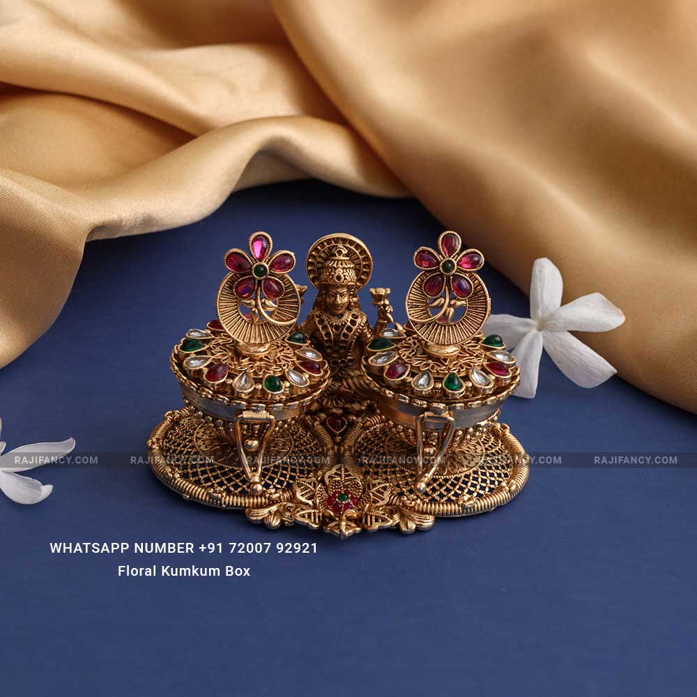 Floral Kumkum Box Lakshmi