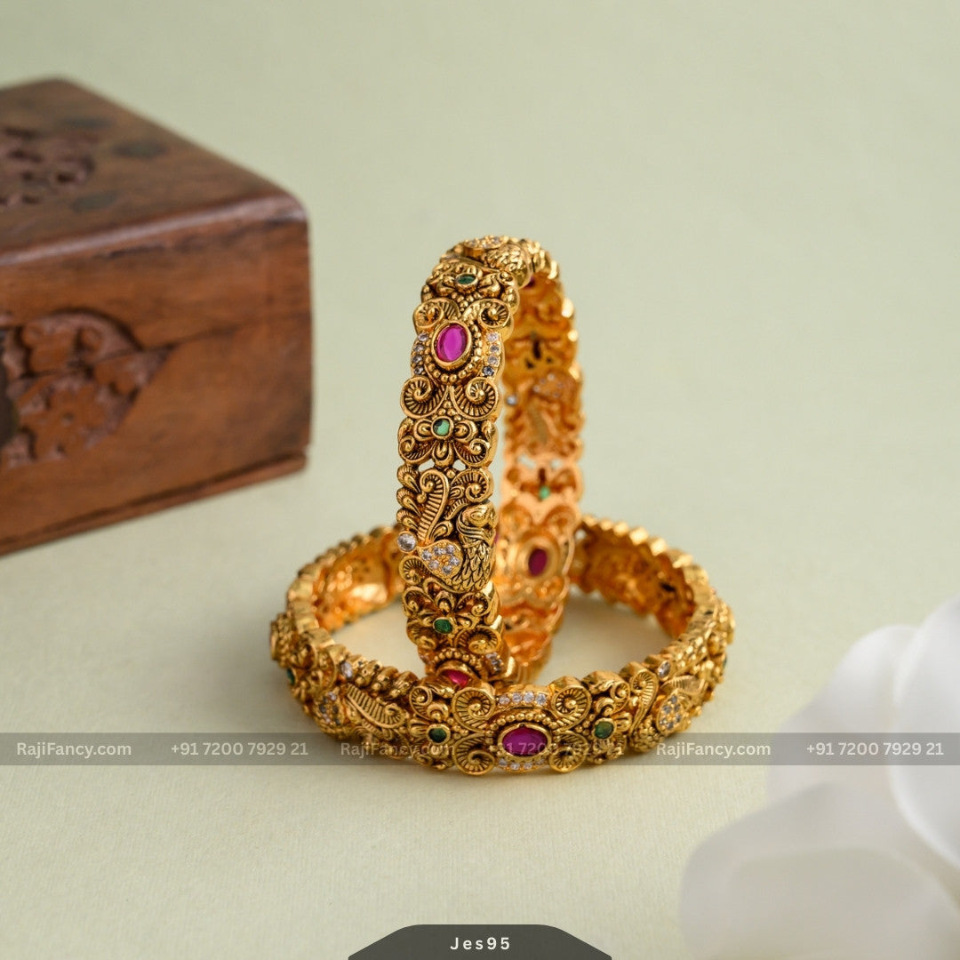Gold Peacock Bangle