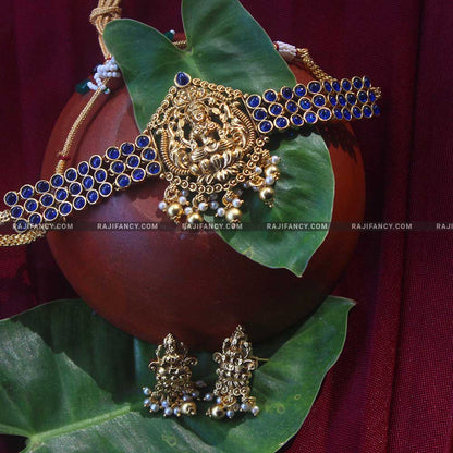 Vibha Gold Plated Choker Blue