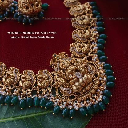 Lakshmi Bridal Green Beads Haram