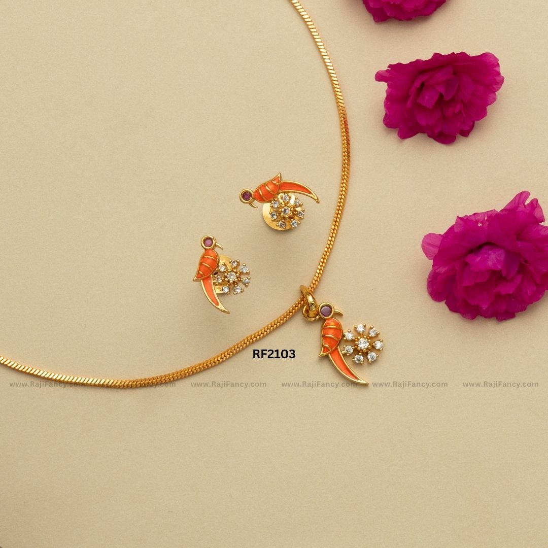 Orange Enamel Parrot RF2103