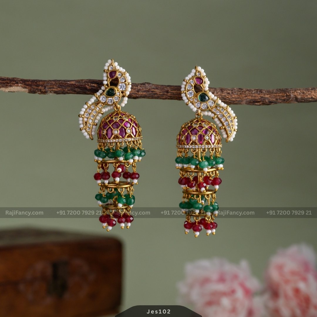 Peacock Long Bridal Jumka