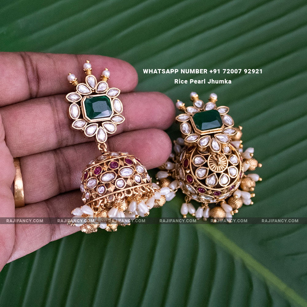 Rice Pearl Jhumka