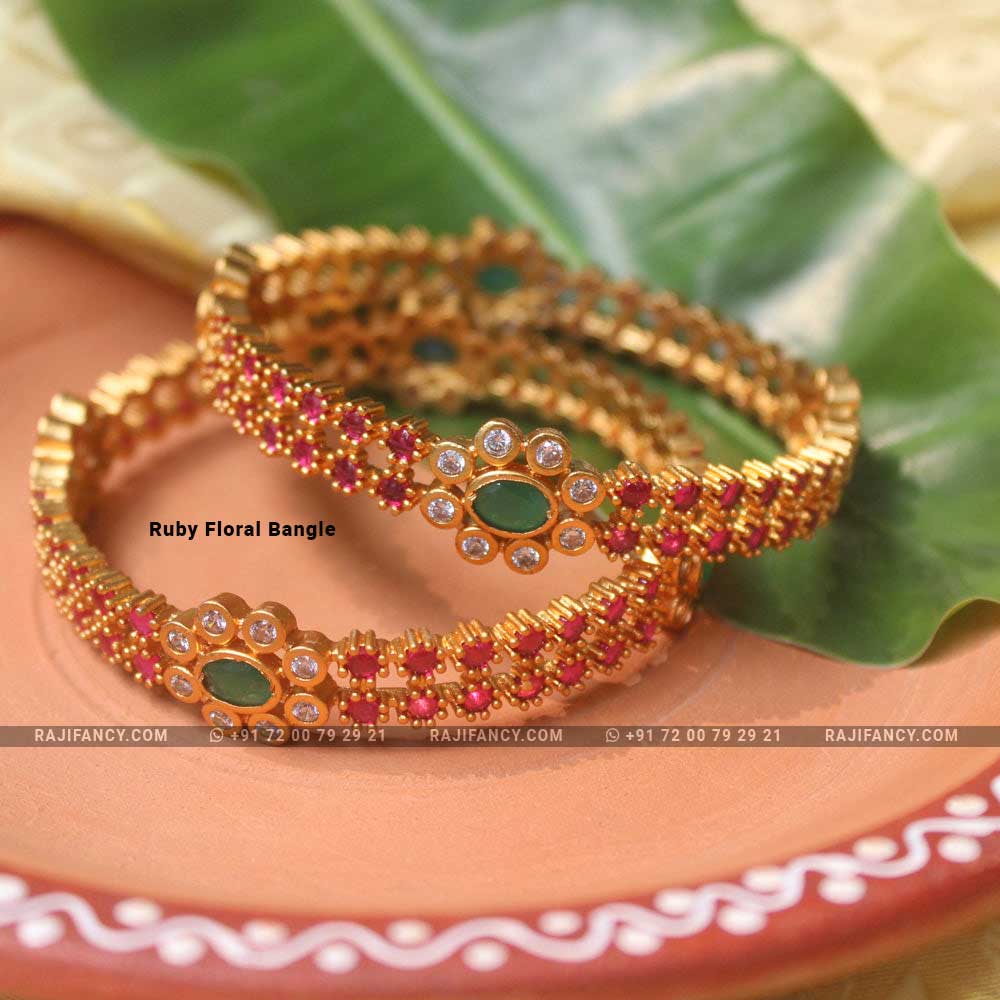 Ruby Floral Bangle