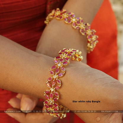 Star white ruby Bangle