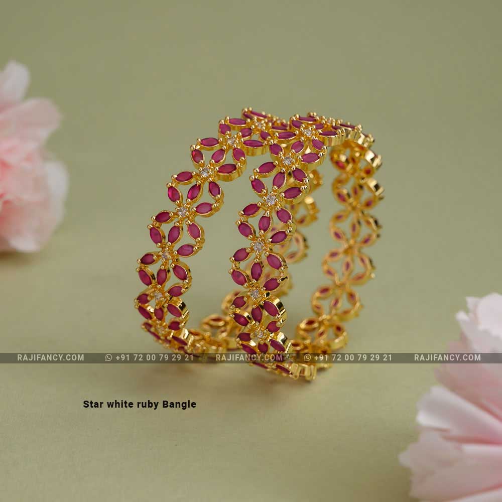 Star white ruby Bangle