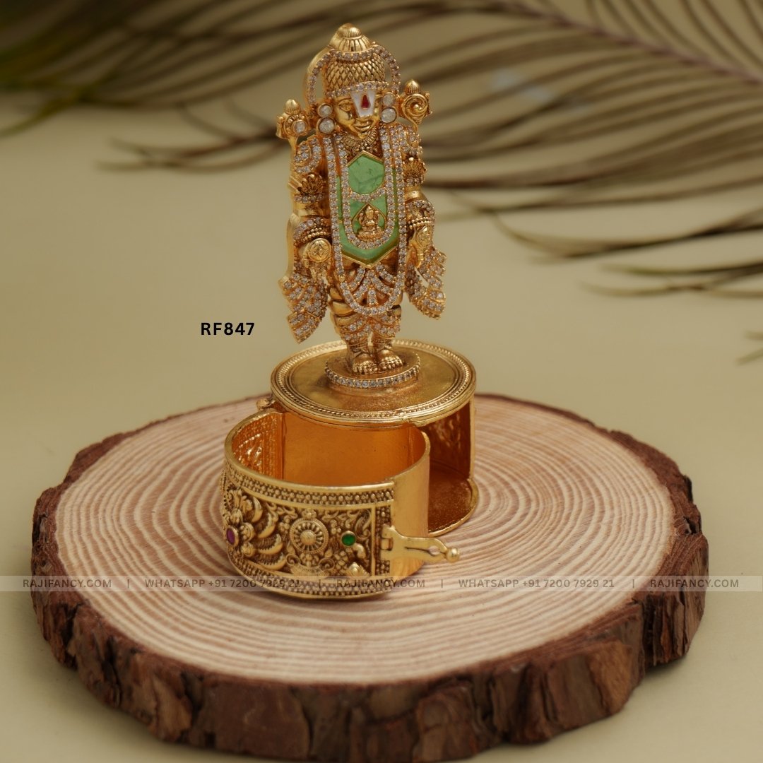 Venkateshwara Teal Kumkum Box