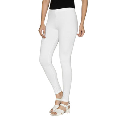 Ankle Cut Cotton Leggings White