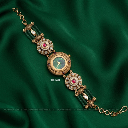 Antique Watch - Peacock Green