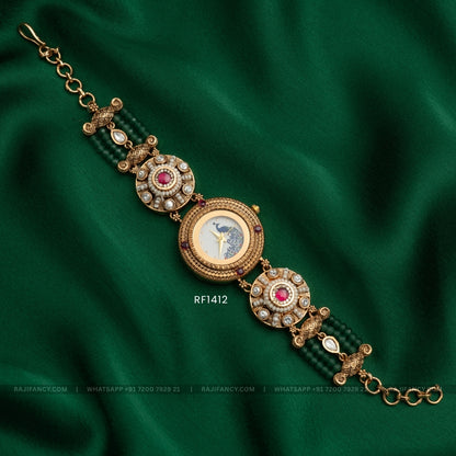 Antique Watch - Peacock White
