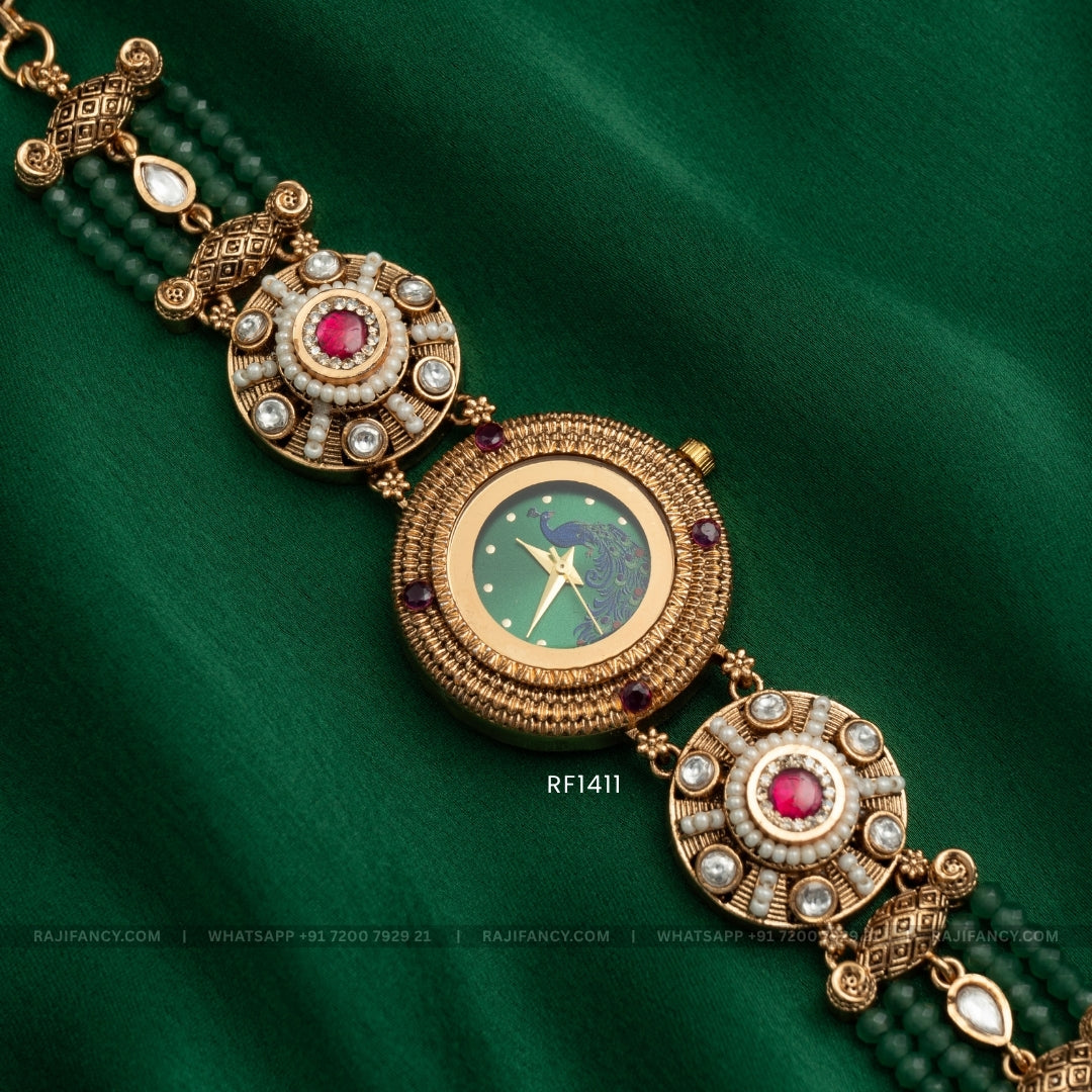 Antique Watch - Peacock Green