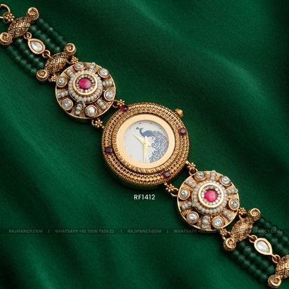 Antique Watch - Peacock White